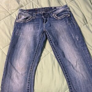 Miss Me Women's Distressed Blue Straight Leg Jeans